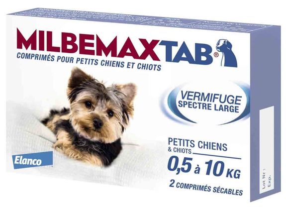 Milbemax tab vermifuge petits chiens et chiots de 0.5 à 10 kg