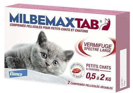 Milbemax tab petits chats et chaton de 0.5 à 2kg