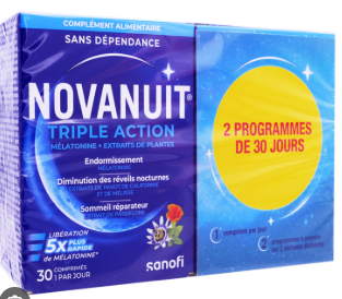 NOVANUIT TRIPLE ACTION LOT DE 2 boite de 30 comprimés