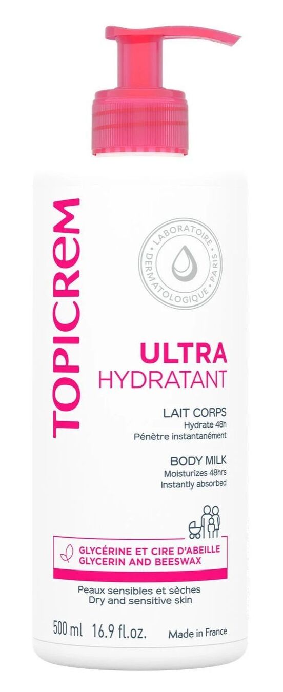 Lait Corps Peau Sensible Sèche Ultra-Hydratant 24h TOPICREM