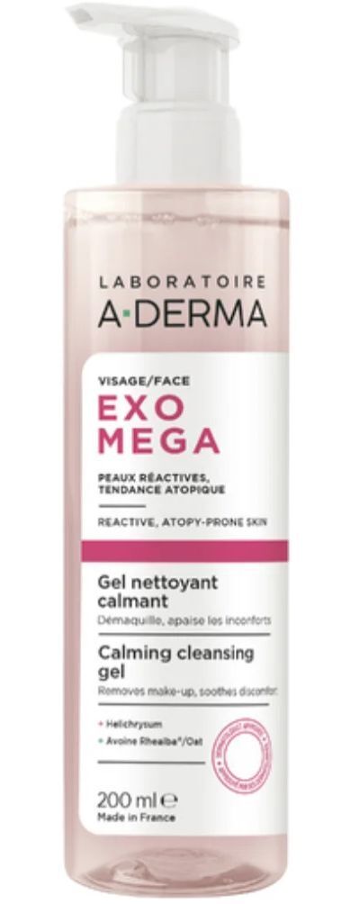 A Derma Gel nettoyant calmant pour le visage Exomega