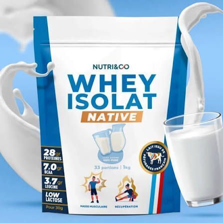 Nutri&Co Whey Isolat Native Sans Arôme – 900 g