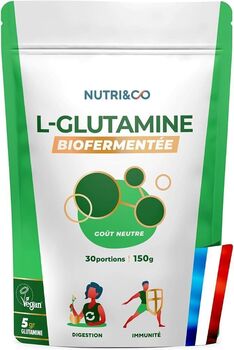 Nutri&Co L-Glutamine Biofermentée – Goût Neutre – 150 g