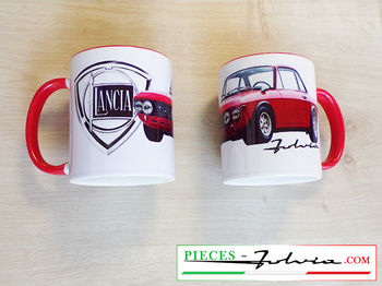 Mug in ceramica bicolore con FOTO FULVIA + LOGO LANCIA