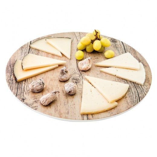 Plateau melamine imitation bois rond  - 43 cm - Pack de 3 unités