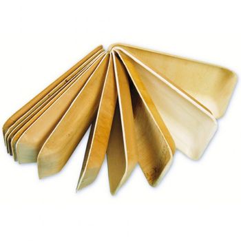 Plateau rectangulaire en feuille de palmier 22.5 x 14.5 x3(h) cm - carton de 200 unités