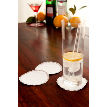 Dessous de verre neutre blanc en tissue 9 cm - carton de 3000 unités