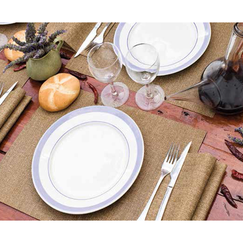 Serviette Double Point® 40x40cm pliage 1/8 Toile de Jute FEEL GREEN - Carton de 1200 unités