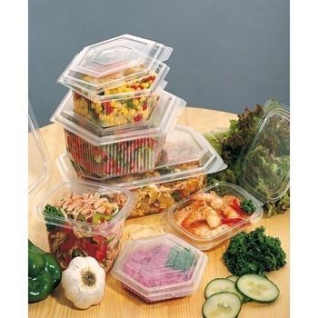 Barquette micro-ondable à couvercle à charnière 1500ml - pack de 300 unités