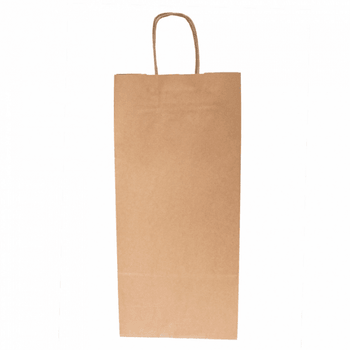 Sac deux bouteilles KRAFT NEUTRE 18+10x39 cm - carton de 250 unités