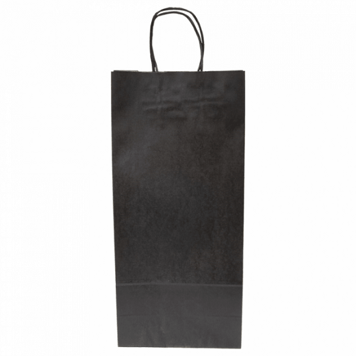 Sac deux bouteilles KRAFT NOIR 18+10x39 cm - carton de 250 unités