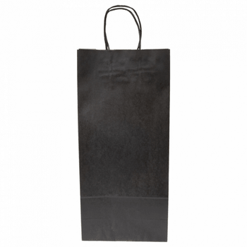 Sac deux bouteilles KRAFT NOIR 18+10x39 cm - carton de 250 unités