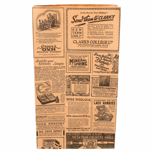 Sac papier SOS sans anses 14 + 8 x 24 cm TIMES KRAFT - carton de 1000 unités