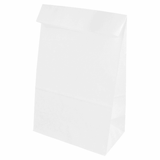 Sac papier SOS sans anses 14 + 8 x 24 cm neutre BLANC - carton de 1000 unités