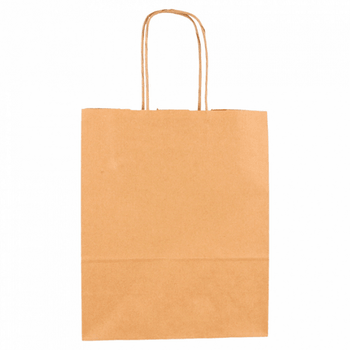 Sac papier avec poignée ficelle 18 + 8 x 21.5 cm neutre KRAFT- carton de 250 unités