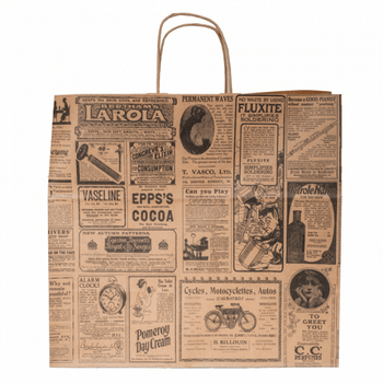 Sac traiteur poignée ficelle 36 + 21 x 33.5 cm Times - carton de 250 unités