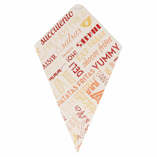 Cornet kangourou avec languette pour sauce en carton Parole 100g - carton de 1600 unités