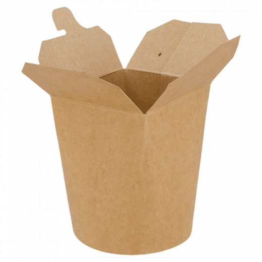 Pot en carton avec fermeture croisillon pour pâtes Neutre Kraft 480 ml - carton de 600 unités