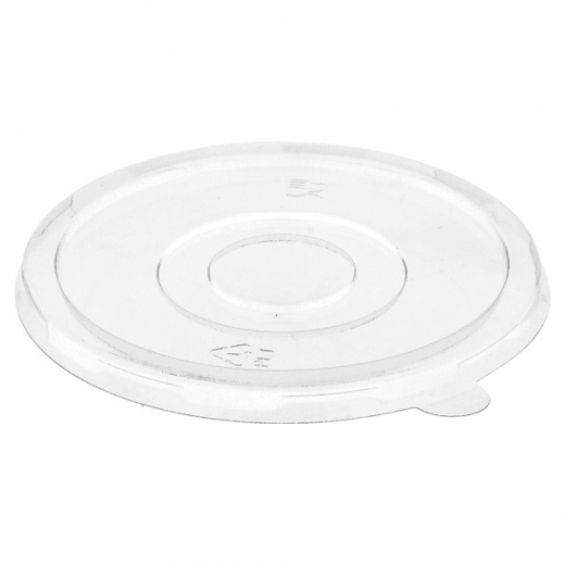 Couvercle bas en PET pour bol en cellulose naturelle 350 ml de référence 215.84 - carton de 900 unités