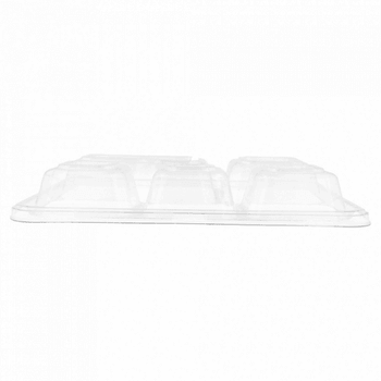 Couvercle en PET pour plateau repas 5 compartiments en cellulose naturelle fibre de canne à sucre - carton de 250 unités