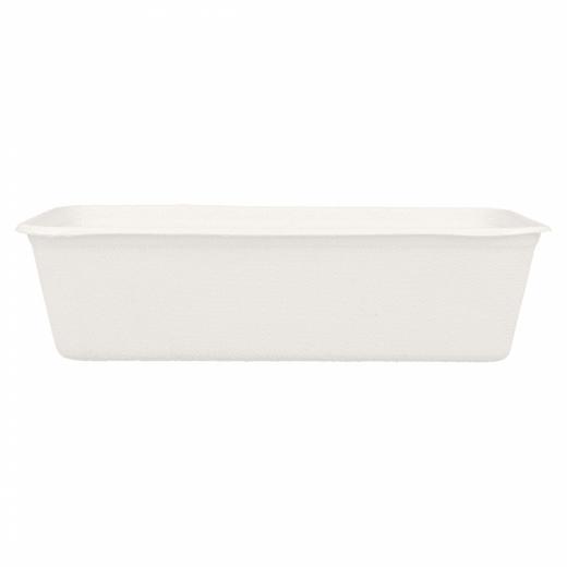 Barquette en cellulose naturelle fibre de canne à sucre  -Blanc - 17.5x12 cm- carton de 500 unités