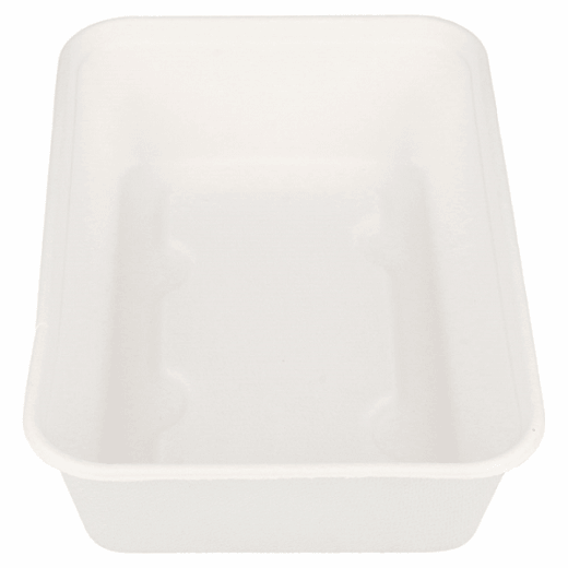 Barquette en cellulose naturelle fibre de canne à sucre  -Blanc - 17.5x12 cm- carton de 500 unités