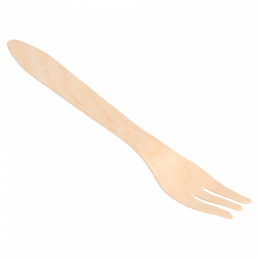 Fourchette en bois 18.3 cm - pack de 100 unités