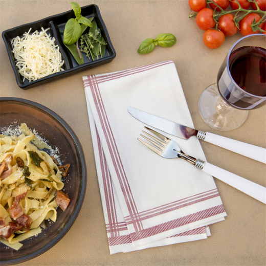 Serviette non tissée Like-Linen 45x45 cm COTTAGE BORDEAUX - carton de 600 unités