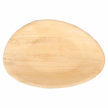 Assiette ovale en feuille de palmier 17x12x2 cm - carton de 200 unités