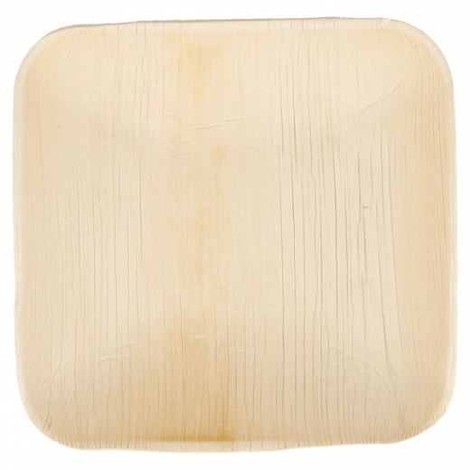 Assiette creuse en feuille de palmier 20x20x4 cm - carton de 200 unités