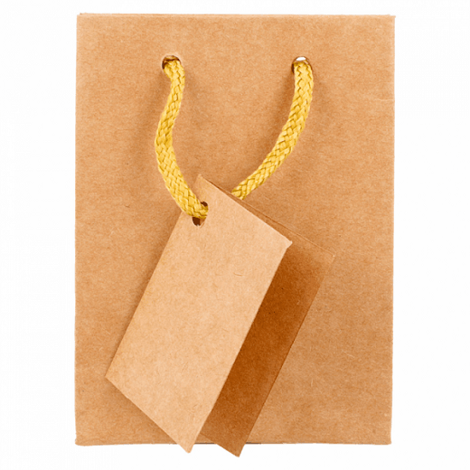 Sac boutique avec anse 8.3+3.3x10.8 cm  Kraft -  Pack de 10