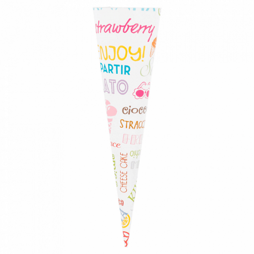 Cône en papier pour cornet à glace modèle Parole 15.3 cm x 15° - carton de 2000 unités