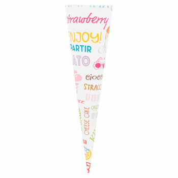 Cône en papier pour cornet à glace modèle Parole 15.3 cm x 15° - carton de 2000 unités
