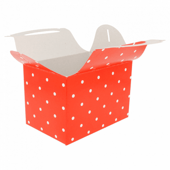 Boite pour vente à emporter - Modèle Rouge à pois blanc - 15.5x10.5x17.5(h) cm - carton de 300 unités