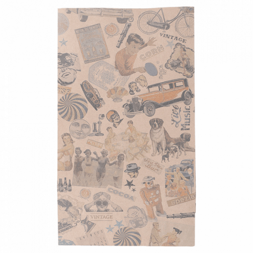 Sac kraft sos sans anses Christmas Vintage 20+9x34.5cm - Carton de 500 unités