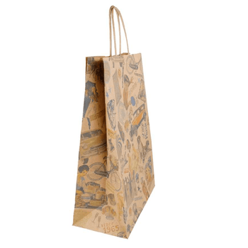 Sac kraft sos avec anses Christmas Vintage 26+14x32cm - Carton de 250 unités