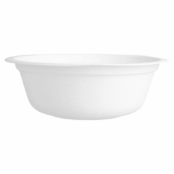 Bol en cellulose naturelle fibre de canne à sucre  - Blanc - 350 ml - carton de 1200 unités