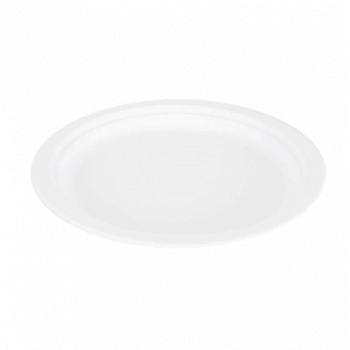 Assiette en cellulose naturelle fibre de canne à sucre - Blanc - 18 cm - carton de 1000 unités