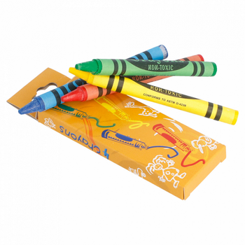 Boîte de 4 crayons de couleurs assortis en cire - paquet de 48 boîtes