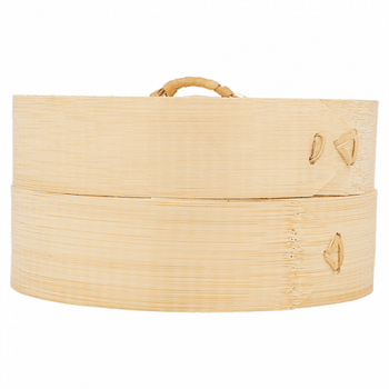 Récipient pour cuisson vapeur Mini Dim-sum en bambou avec couvercle 15x8 cm