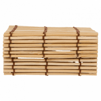 Boîte à sushi et maki en bambou 8.5x8.5x4 cm - carton de 50 unités