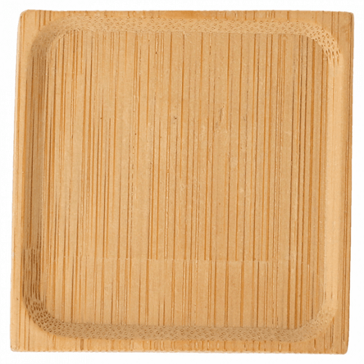 Mini assiette carré en bambou 6x6 cm - pack de 24 unités