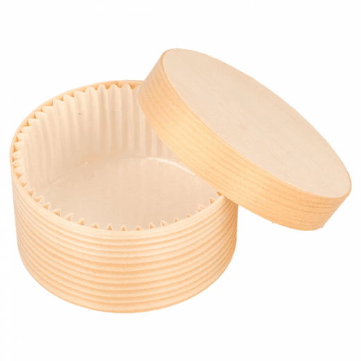 Mini boîte cyclindrique en bambou avec couvercle 8x4cm - carton de 200 unités