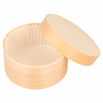 Mini boîte cyclindrique en bambou avec couvercle 8x4cm - carton de 200 unités