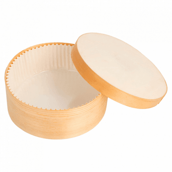 Mini boîte cyclindrique en bambou avec couvercle 13x5cm - carton de 100 unités