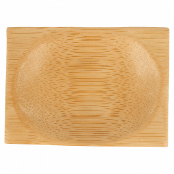 Mini assiette rectangulaire en bambou 6x8 cm - pack de 24 unités