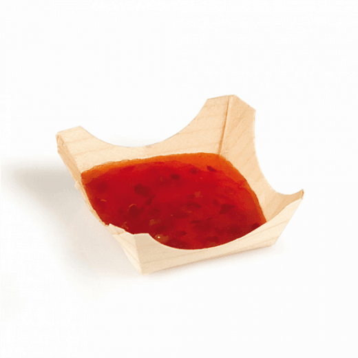 Barquette en bois de pin 6x6x2.5cm - pack de 100 unités