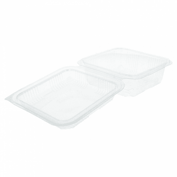 Boîtes à pâtisseries en PET avec couvercle à charnière 14x14x7.2 cm - carton de 700 unités