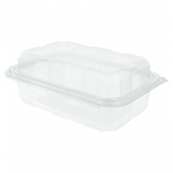 Boîtes à pâtisseries en PET avec couvercle à charnière 14.2x20.7x7.8 cm - carton de 400 unités