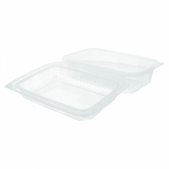 Boîtes à pâtisseries en PET avec couvercle à charnière 14.2x20.7x7.8 cm - carton de 400 unités